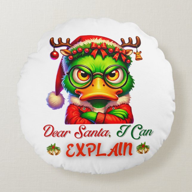 DEAR SANTA I KANN ERKLÄREN RUNDES KISSEN (Vorderseite)