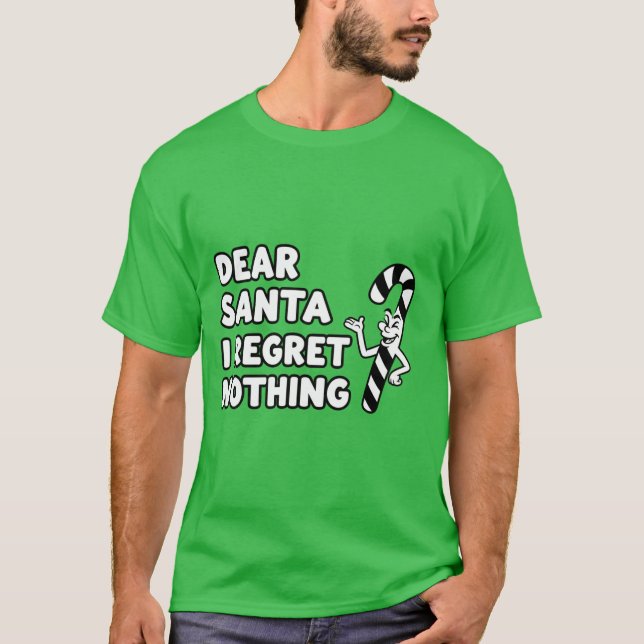 Dear Santa I Regret Nothing | Funny Christmas Humo T-Shirt (Vorderseite)