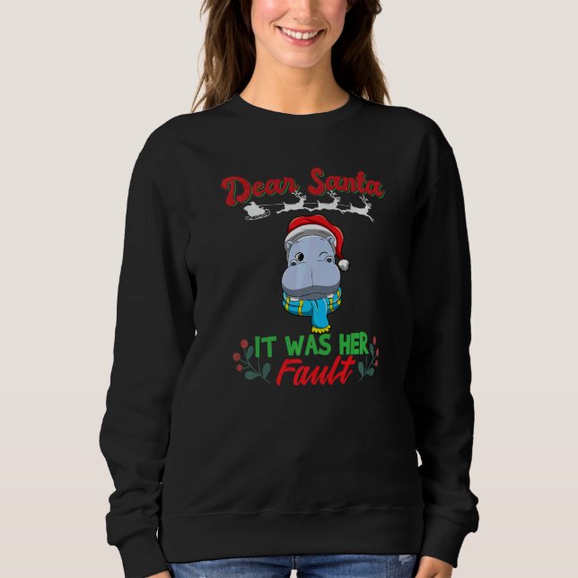 Dear Santa It Was Her Fault Siblings Matching Xmas Sweatshirt (Vorderseite)
