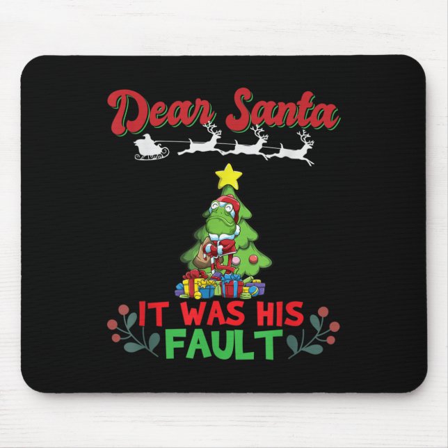 Dear Santa It Was His Fault Siblings Matching Xmas Mousepad (Vorne)
