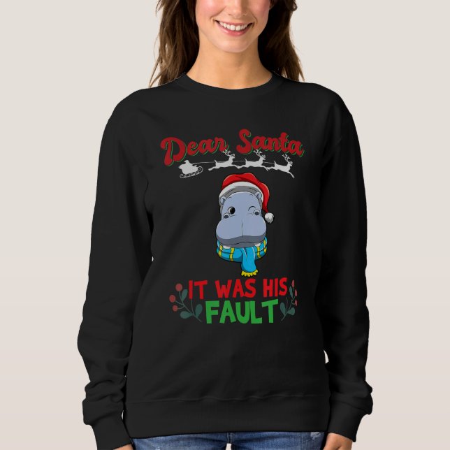 Dear Santa It Was His Fault Siblings Matching Xmas Sweatshirt (Vorderseite)