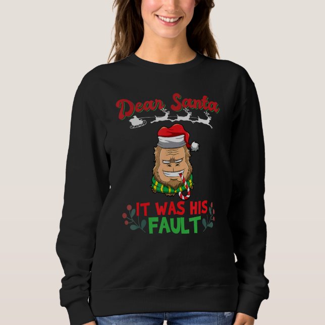 Dear Santa It Was His Fault Siblings Matching Xmas Sweatshirt (Vorderseite)
