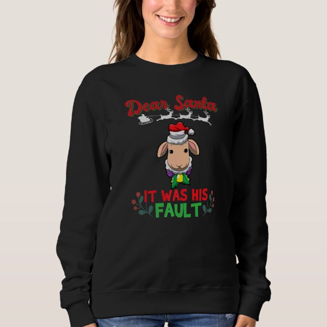 Dear Santa It Was His Fault Siblings Matching Xmas Sweatshirt (Vorderseite)