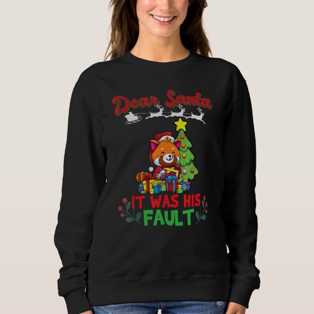 Dear Santa It Was His Fault Siblings Matching Xmas Sweatshirt (Vorderseite)
