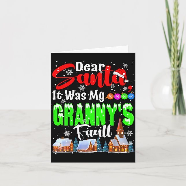 Dear Santa It Was My Granny's Fault Santa Naughty  Karte (Vorderseite)