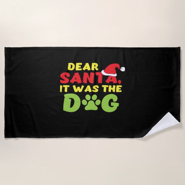 Dear Santa it was the dog paw Classic T-Shirt Strandtuch (Vorderseite)