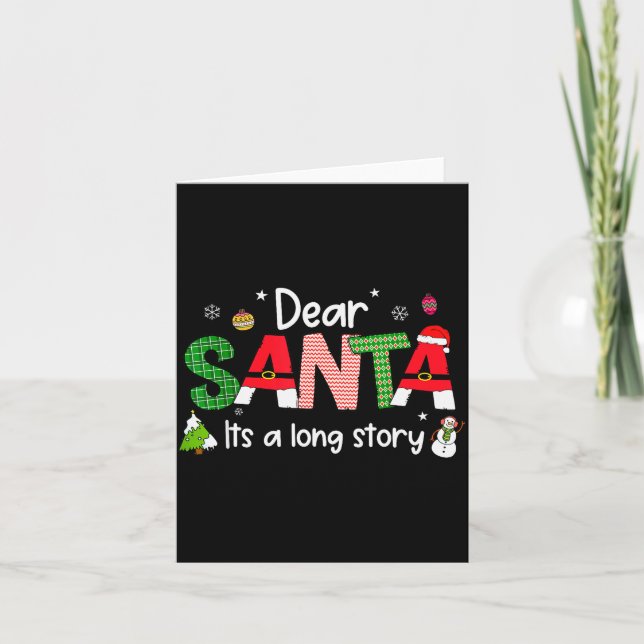 Dear Santa It's A Long Story Christmas Pjs Family  Karte (Vorderseite)