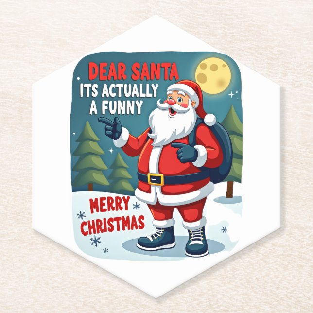 Dear santa its actually a funny storychristmas dog untersetzer (Vorderseite)