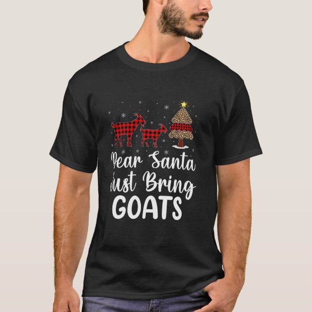 Dear Santa Just Bring Goats Christmas Pajamas  T-Shirt (Vorderseite)