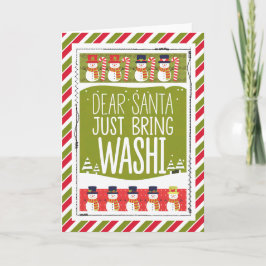 Dear Santa Just Bring Washi Snowman Karte