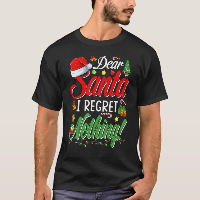 Dear Santa   Matching Family Christmas Pajamas T-Shirt (Vorderseite)