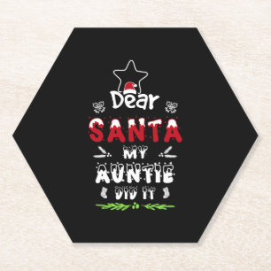 Dear Santa My Auntie Did It, Family Christmas Gift Untersetzer