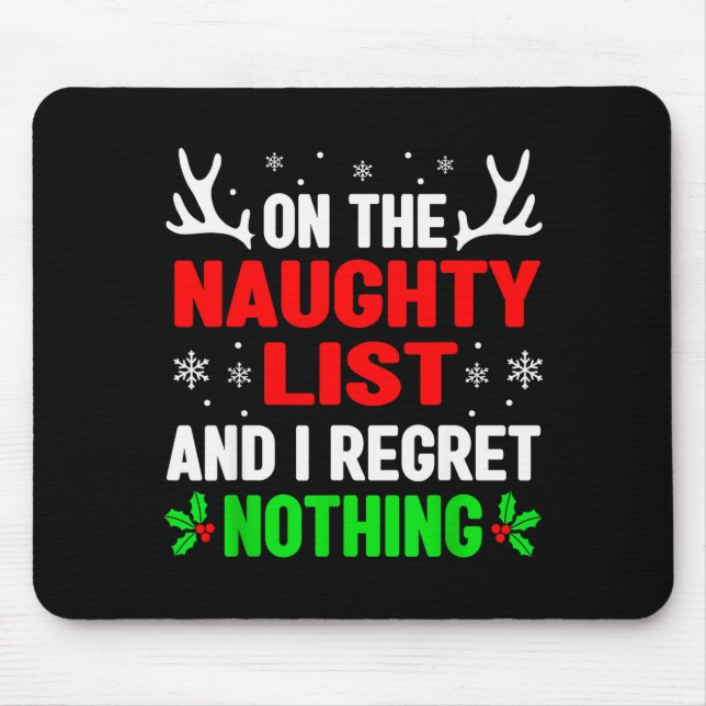 Dear Santa On Naughty List Funny Christmas Mens Wo Mousepad (Vorne)