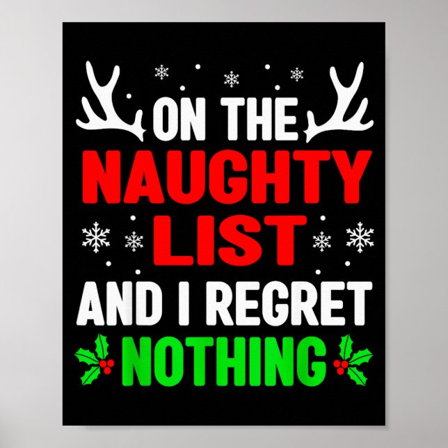 Dear Santa On Naughty List Funny Christmas Mens Wo Poster (Vorne)