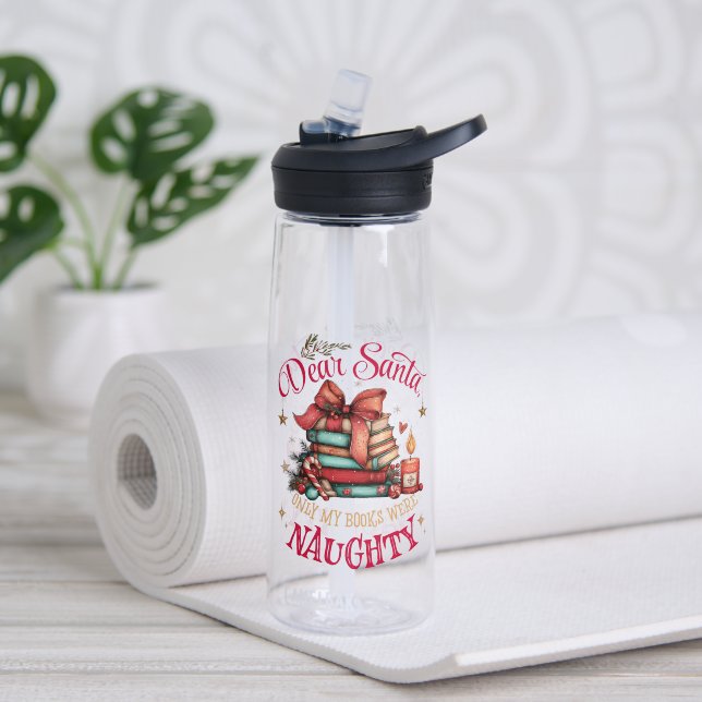 Dear Santa, Only My Books Were Naughty  Trinkflasche (Yoga (gedreht))