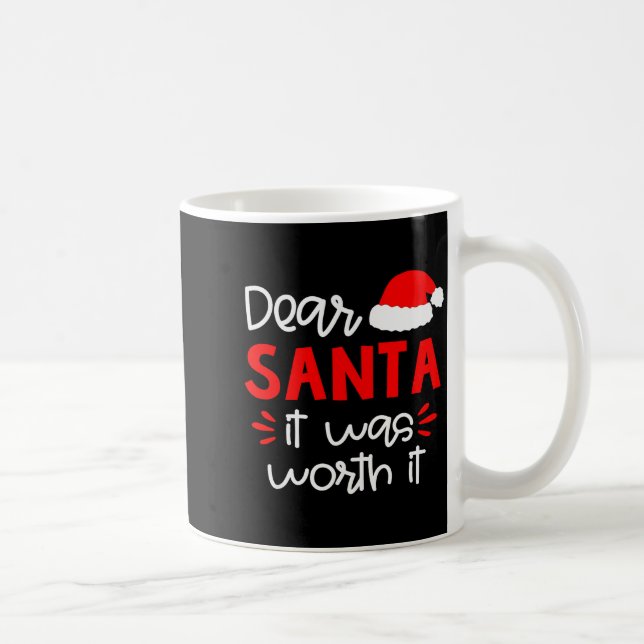 Dear Santa Shirt Funny Matching Family Christmas P Kaffeetasse (Rechts)