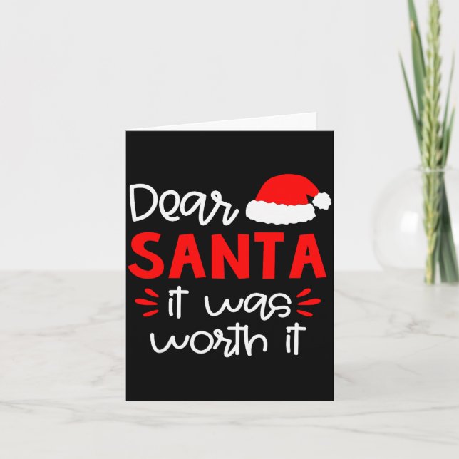 Dear Santa Shirt Funny Matching Family Christmas P Karte (Vorderseite)