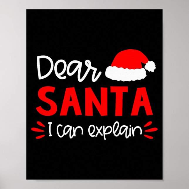Dear Santa Shirt Funny Matching Family Christmas P Poster (Vorne)