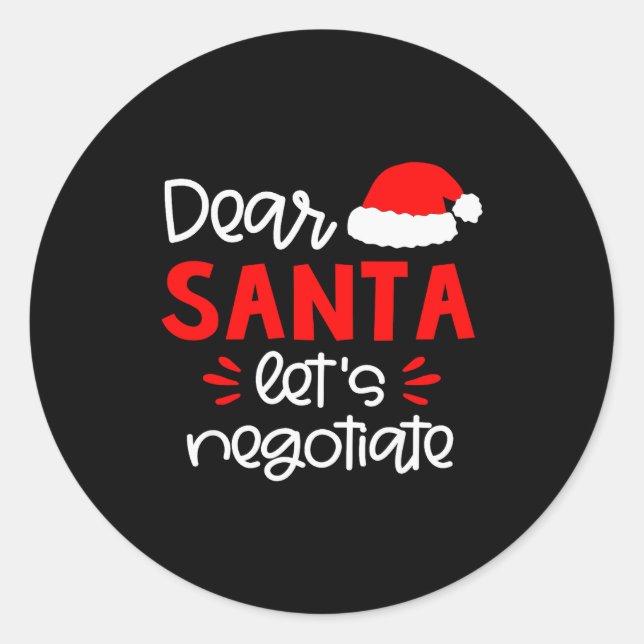 Dear Santa Shirt Funny Matching Family Christmas P Runder Aufkleber (Vorderseite)