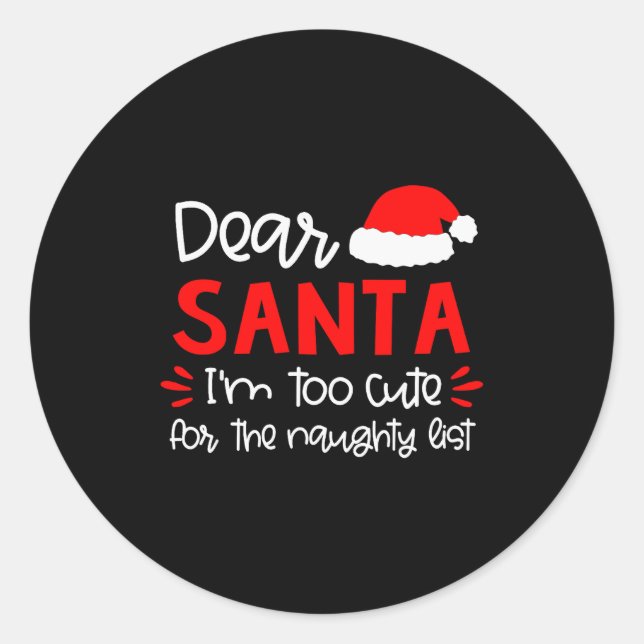 Dear Santa Shirt Funny Matching Family Christmas P Runder Aufkleber (Vorderseite)