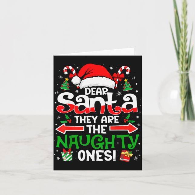 Dear Santa They Naughty Ones Christmas Xmas Men Wo Karte (Vorderseite)