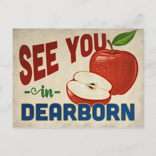 Dearborn Michigan Apfel - Vintage Reise Postkarte