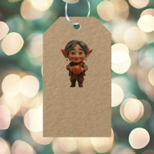 Dearie Christmas Elf Kraft Gift Tags