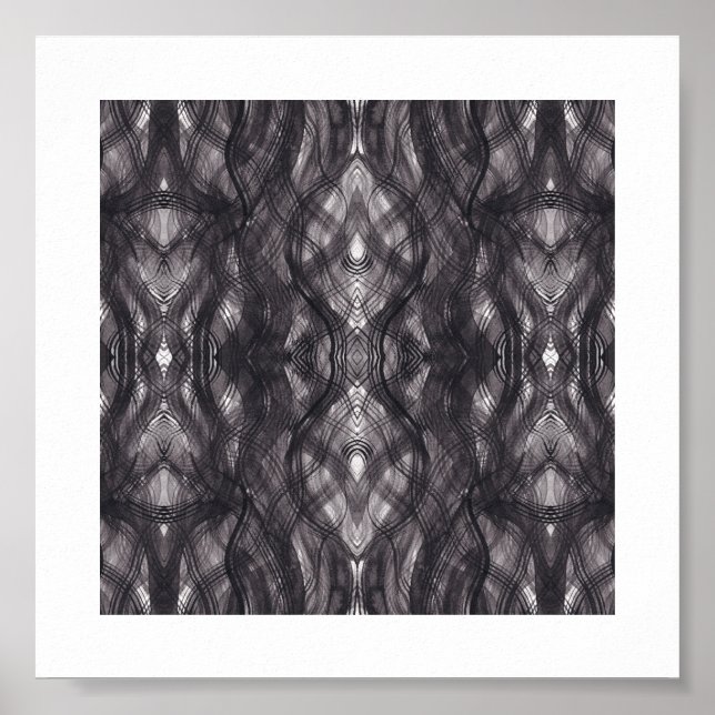 Death Abstract Dark Black Watercolor Art Poster (Vorne)