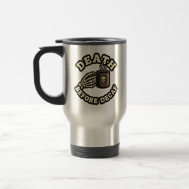 Death Before Decaf | Funny Retro Skull & Coffee  Reisebecher