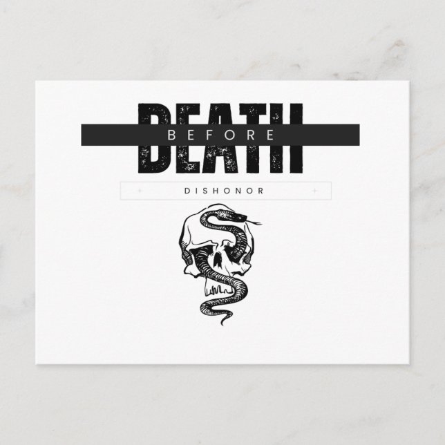 Death Before Dishonour card Postkarte (Vorderseite)