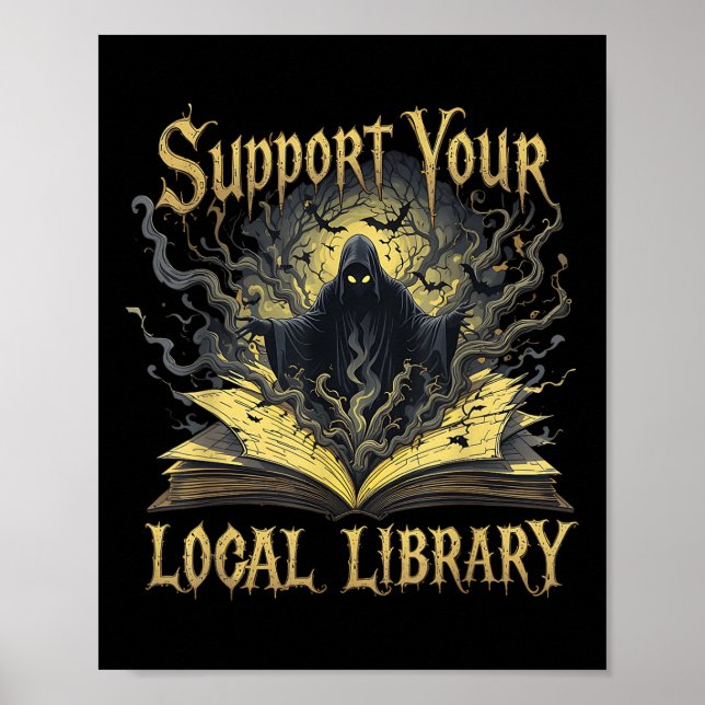 Death Gothic Support Your Local Library Liebt Boo Poster (Vorne)