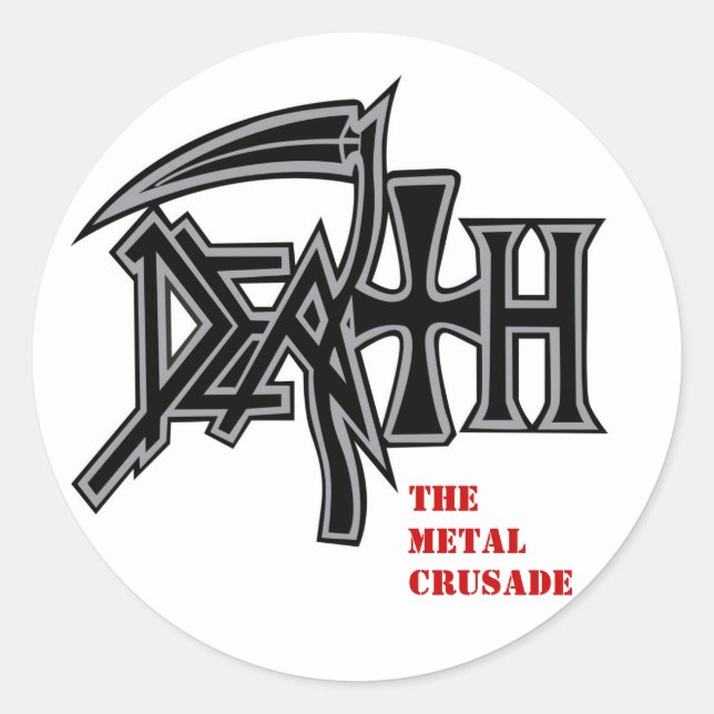 DEATH-Logo Metal Kreuzkissen-Aufkleber Runder Aufkleber (Vorderseite)