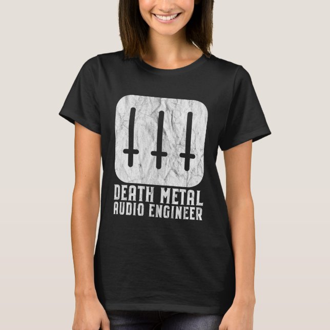 Death Metal Audio Engineer Inverted Crosses Sound  T-Shirt (Vorderseite)