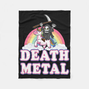 Death Metal Funny Rainbow Grim Sensenmann Unicorn Fleecedecke