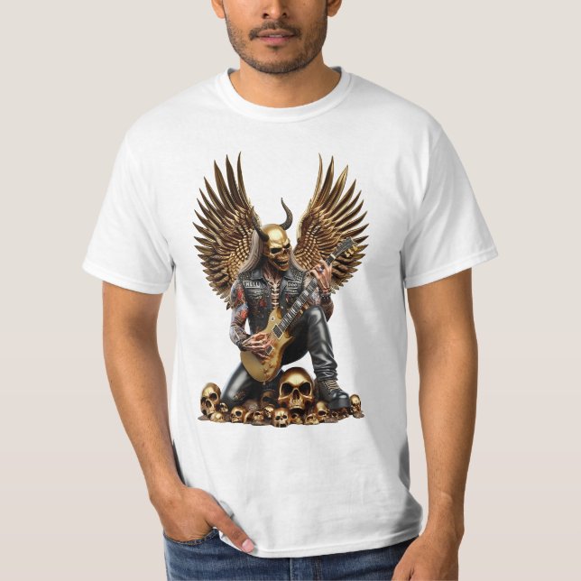 Death Metal Gitarrist Hell 666 T-Shirt (Vorderseite)