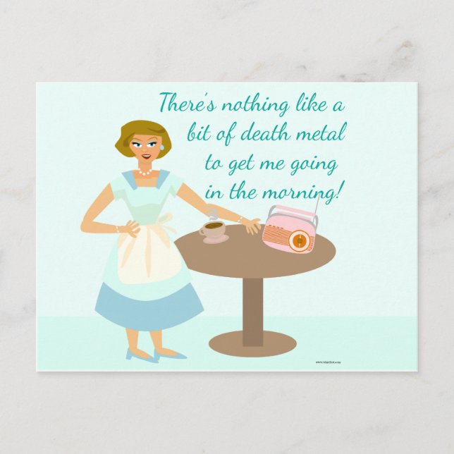 Death Metal Housefrau Postkarte (Vorderseite)