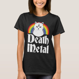 Death Metal Katzenregenbogen T-Shirt