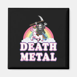 Death Metal Lustiger Regenbogen Sensenmann Einhorn Magnet