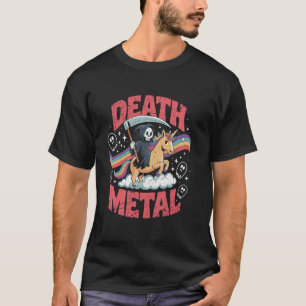 Death Metal Musik Sensenmann Einhorn Regenbogen Sp T-Shirt