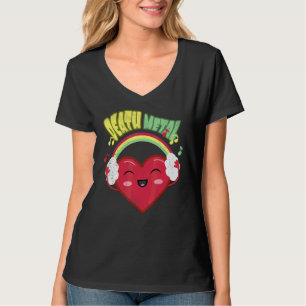 Death-Metal-Musik Süßes Regenbogenherz T-Shirt
