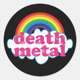 Death Metal Regenbogendesign Runder Aufkleber