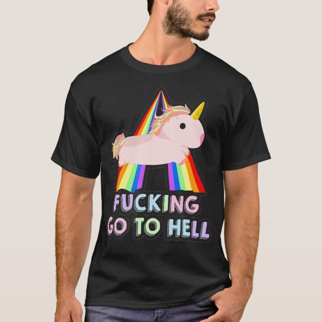 Death Metal Unicorn Designs Pastel Goth Hell T-Shirt (Vorderseite)