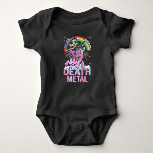 Death Metal Unicorn Sensenmann Rainbow Baby Strampler