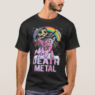 Death Metal Unicorn Sensenmann Rainbow T-Shirt