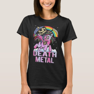 Death Metal Unicorn Sensenmann Rainbow T-Shirt