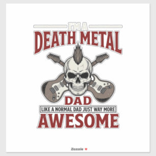 Death Metal Vater Totenkopf Gitarre Vintage-Shirt- Aufkleber