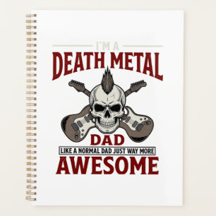 Death Metal Vater Totenkopf Gitarre Vintage-Shirt- Planer