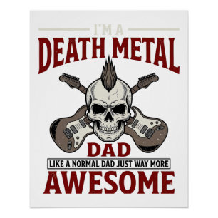 Death-Metal-Vater-Totenkopf-Gitarre-Vintage-Shirt- Poster