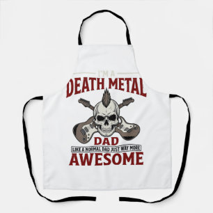 Death Metal Vater Totenkopf Gitarre Vintage-Shirt- Schürze