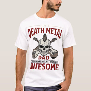 Death Metal Vater Totenkopf Gitarre Vintage-Shirt- T-Shirt